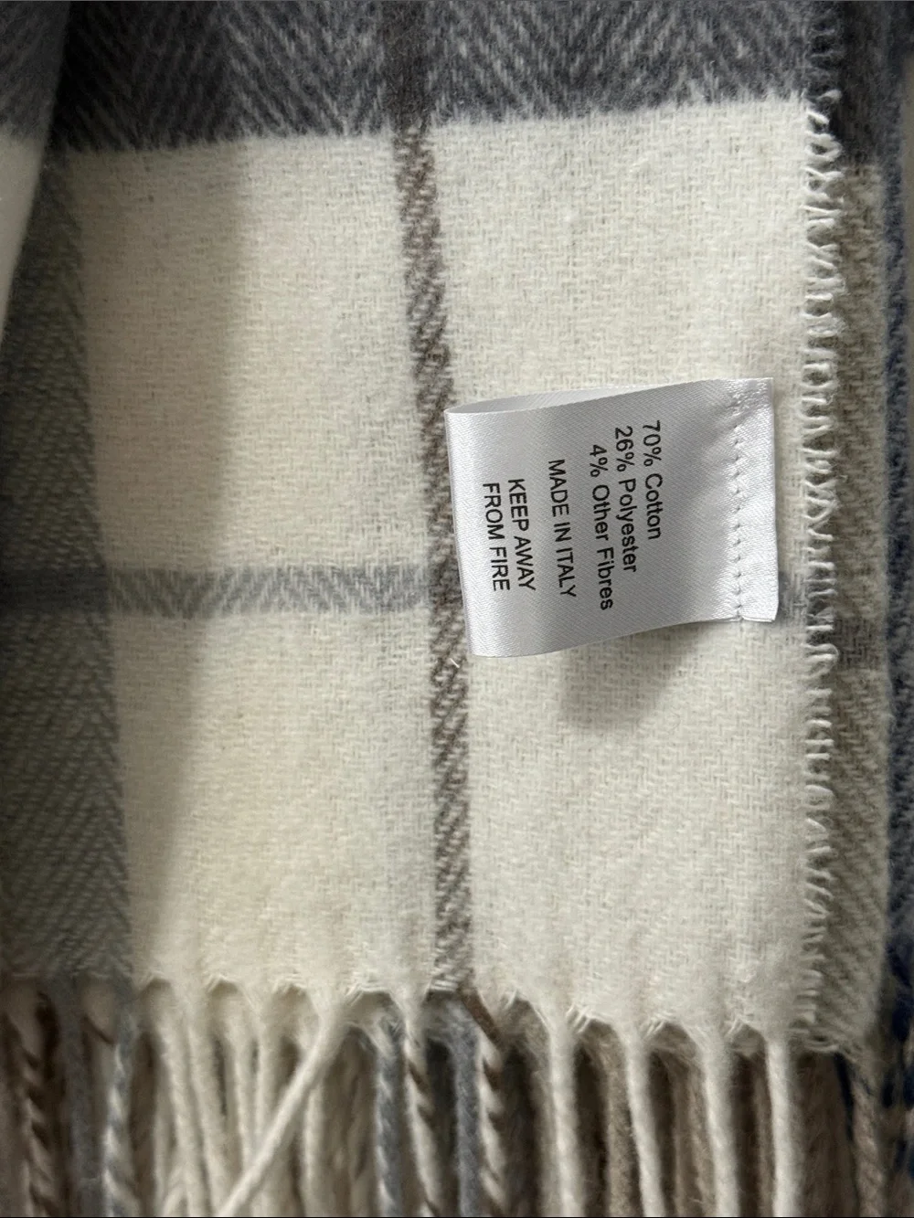 Discover Europe La Limonaia Tessuti Plaid Throw Blanket NWT